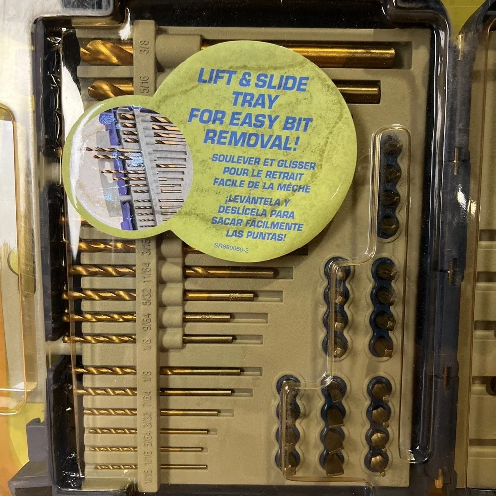 Sting Ray 52 Piece Set, Titanium Bits, Masonry Bits, Wood Spade Bits, Scredriver